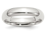 Ladies Comfort Fit 5mm Wedding Band Ring in Sterling Silver